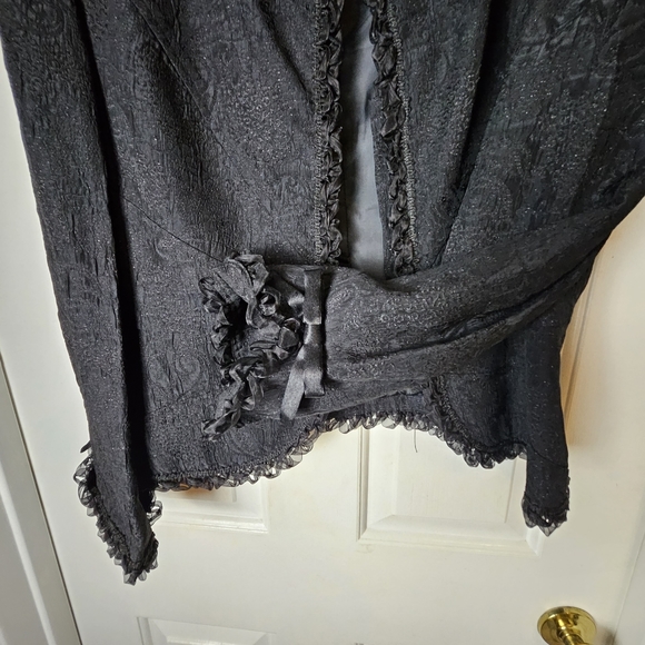 BERGAMO Women Black Elegant Jacket Size Large - Picture 4 of 13